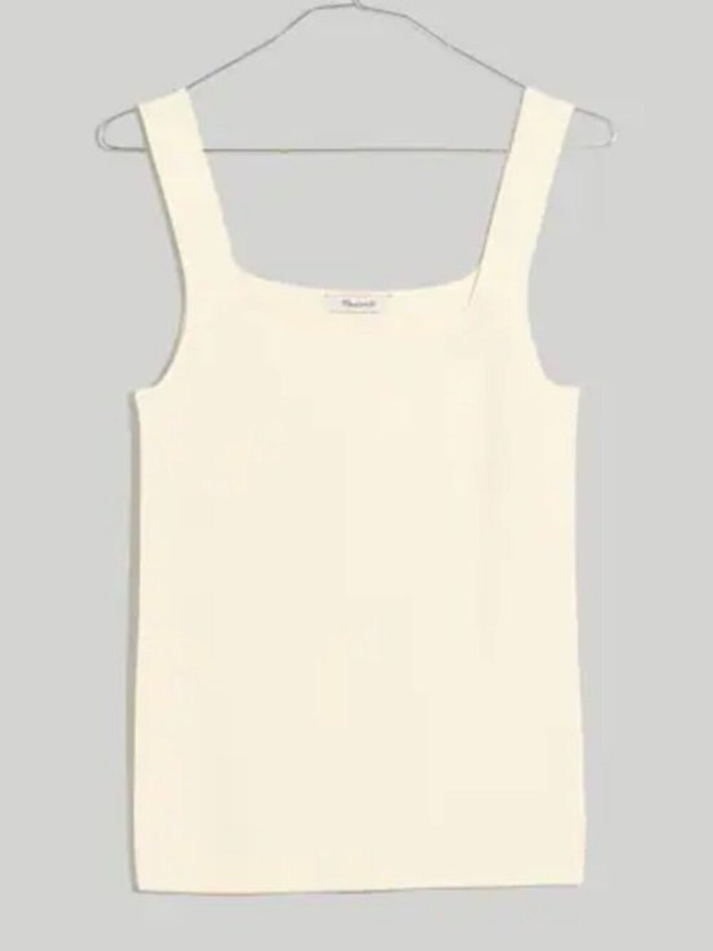 NWT Madewell Bradbury Ribbed Square-Neck Sweater Tank in Antique Cream